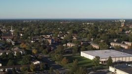 5.7K aerial stock footage of a wide view of Rochester, New York from apartment and warehouse buildings Aerial Stock Footage | DX0002_209_007