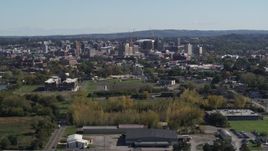 5.7K aerial stock footage of a wide view of Downtown Syracuse, New York Aerial Stock Footage | DX0002_211_023