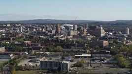 5.7K aerial stock footage of the city's downtown area, Downtown Syracuse, New York Aerial Stock Footage | DX0002_212_001