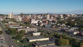 5.7K aerial stock footage of the city's downtown area seen from office buildings, Downtown Syracuse, New York Aerial Stock Footage | DX0002_212_028