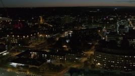 5.7K aerial stock footage of orbiting Syracuse University campus at twilight, Syracuse, New York Aerial Stock Footage | DX0002_215_013
