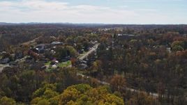 5.7K aerial stock footage of a wide orbit of the small town of Fort Ann, New York Aerial Stock Footage | DX0002_216_031