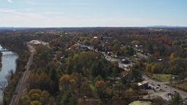 5.7K aerial stock footage orbiting George Street in the small town of Fort Ann, New York Aerial Stock Footage | DX0002_216_033