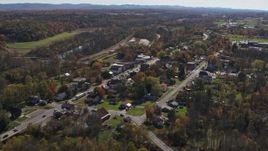 5.7K aerial stock footage of an orbit of George Street through the small town of Fort Ann, New York Aerial Stock Footage | DX0002_216_035