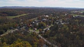 5.7K aerial stock footage fly away from and orbit the small town of Fort Ann, New York Aerial Stock Footage | DX0002_216_036