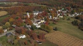 5.7K aerial stock footage of an orbit of the small town of Orwell, Vermont Aerial Stock Footage | DX0002_217_008