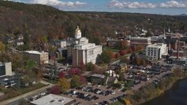 5.7K aerial stock footage orbit government office and state capitol building, Montpelier, Vermont Aerial Stock Footage | DX0002_218_013