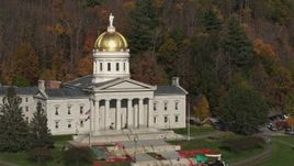 5.7K aerial stock footage or orbiting the Vermont State House in Montpelier Aerial Stock Footage | DX0002_218_040