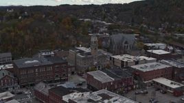 5.7K aerial stock footage approach and orbit city hall and downtown buildings, Montpelier, Vermont Aerial Stock Footage | DX0002_219_031
