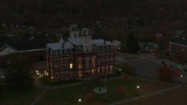 5.7K aerial stock footage of circling the Vermont College of Fine Arts at twilight, Montpelier, Vermont Aerial Stock Footage | DX0002_220_046