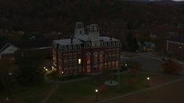5.7K aerial stock footage fly away from the Vermont College of Fine Arts at twilight, Montpelier, Vermont Aerial Stock Footage | DX0002_220_050