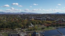 5.7K aerial stock footage of circling Waterfront Park and the downtown area in Burlington, Vermont Aerial Stock Footage | DX0002_222_004