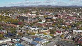 5.7K aerial stock footage of orbiting buildings in downtown, Burlington, Vermont Aerial Stock Footage | DX0002_224_021