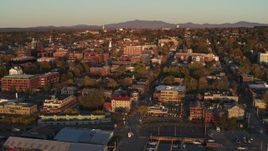 5.7K aerial stock footage fly over a marina toward downtown, Burlington, Vermont Aerial Stock Footage | DX0002_225_004