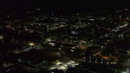 5.7K aerial stock footage of flying around downtown office buildings at nighttime, Burlington, Vermont Aerial Stock Footage | DX0002_226_047