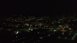 5.7K aerial stock footage fly around the downtown area at night, Burlington, Vermont Aerial Stock Footage | DX0002_226_058
