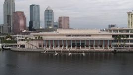 5.7K aerial stock footage circling the Tampa Convention Center, Downtown Tampa, Florida Aerial Stock Footage | DX0003_229_011