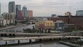 5.7K aerial stock footage orbit a waterfront hospital in Tampa, Florida Aerial Stock Footage | DX0003_230_002