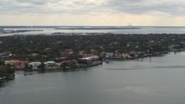 5.7K aerial stock footage of waterfront mansions in Tampa, Florida Aerial Stock Footage | DX0003_230_014
