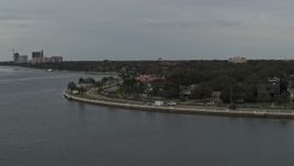 5.7K aerial stock footage of waterfront homes and city streets in Tampa, Florida Aerial Stock Footage | DX0003_230_018