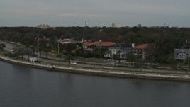5.7K aerial stock footage of waterfront homes and Bayshore Blvd in Tampa, Florida Aerial Stock Footage | DX0003_230_019