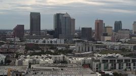 5.7K aerial stock footage approach and flyby skyline, Downtown Tampa, Florida Aerial Stock Footage | DX0003_230_028