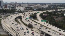 5.7K aerial stock footage of heavy freeway traffic in Tampa, Florida Aerial Stock Footage | DX0003_230_036