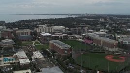 5.7K aerial stock footage of approaching the University of Tampa campus, Florida Aerial Stock Footage | DX0003_231_021