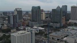5.7K aerial stock footage orbit high-rises in Downtown Tampa, Florida Aerial Stock Footage | DX0003_231_034