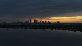 5.7K aerial stock footage of the Downtown Tampa skyline, Florida at sunset Aerial Stock Footage | DX0003_231_045