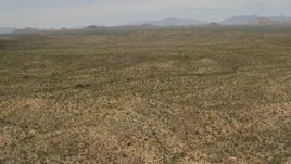 4K aerial stock footage of wide open Mojave Desert landscape near Laughlin, Nevada Aerial Stock Footage | FG0001_000037