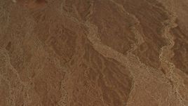 4K aerial stock footage overhead view of a Mojave Desert plain in San Bernardino County, California Aerial Stock Footage | FG0001_000075