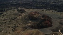 4K aerial stock footage of the Pisgah Crater cinder cone in the Mojave Desert, San Bernardino County, California Aerial Stock Footage | FG0001_000091