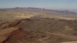 4K aerial stock footage of Rodman Mountains and colorful striations in the Mojave Desert, San Bernardino County, California Aerial Stock Footage | FG0001_000098