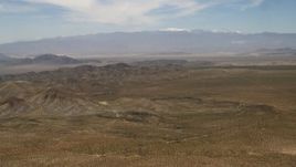 4K aerial stock footage pan across Iron Ridge in the Mojave Desert, San Bernardino County, California Aerial Stock Footage | FG0001_000105
