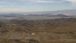 4K aerial stock footage flyby the Iron Ridge mountains in the Mojave Desert, San Bernardino County, California Aerial Stock Footage | FG0001_000107