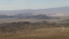 4K aerial stock footage of the Iron Ridge mountains and small ranges in the Mojave Desert, San Bernardino County, California Aerial Stock Footage | FG0001_000108