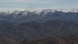 4K aerial stock footage of snow on the San Bernardino Mountains in California Aerial Stock Footage | FG0001_000123