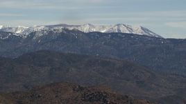 4K aerial stock footage of snow on ridges of the San Bernardino Mountains in California Aerial Stock Footage | FG0001_000124
