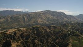 4K aerial stock footage of a mountain ridge and tall peak in the San Gabriel Mountains, California Aerial Stock Footage | FG0001_000155