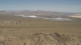 4K aerial stock footage of approaching the Ivanpah Solar Electric Generating System in California Aerial Stock Footage | FG0001_000172