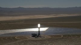 4K aerial stock footage of orbiting one of the arrays at the Ivanpah Solar Electric Generating System in California Aerial Stock Footage | FG0001_000188