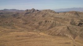 4K aerial stock footage of steep mountain ridges in the Nevada Desert Aerial Stock Footage | FG0001_000259