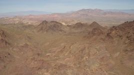 4K aerial stock footage flyby rugged, barren mountains in the Nevada Desert Aerial Stock Footage | FG0001_000282