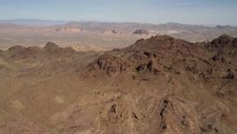 4K aerial stock footage of rugged, barren mountains in the Nevada Desert Aerial Stock Footage | FG0001_000283
