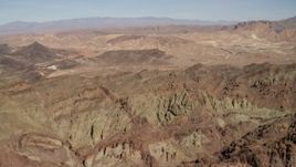 4K aerial stock footage of rough mountains in a barren Nevada Desert landscape Aerial Stock Footage | FG0001_000297