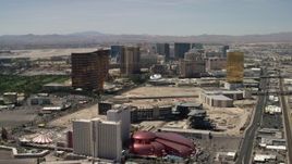 4K aerial stock footage of Las Vegas Strip casino resorts in Las Vegas, Nevada Aerial Stock Footage | FG0001_000344