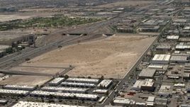 4K aerial stock footage of the future site of the Las Vegas Raiders stadium and the 15 freeway in Las Vegas, Nevada Aerial Stock Footage | FG0001_000349