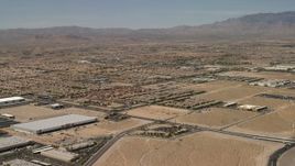 4K aerial stock footage approach neighborhoods with tract homes in Las Vegas, Nevada Aerial Stock Footage | FG0001_000355
