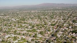 HD stock footage aerial video fly over residential neighborhoods, San Fernando Valley, California Aerial Stock Footage | HDA07_01